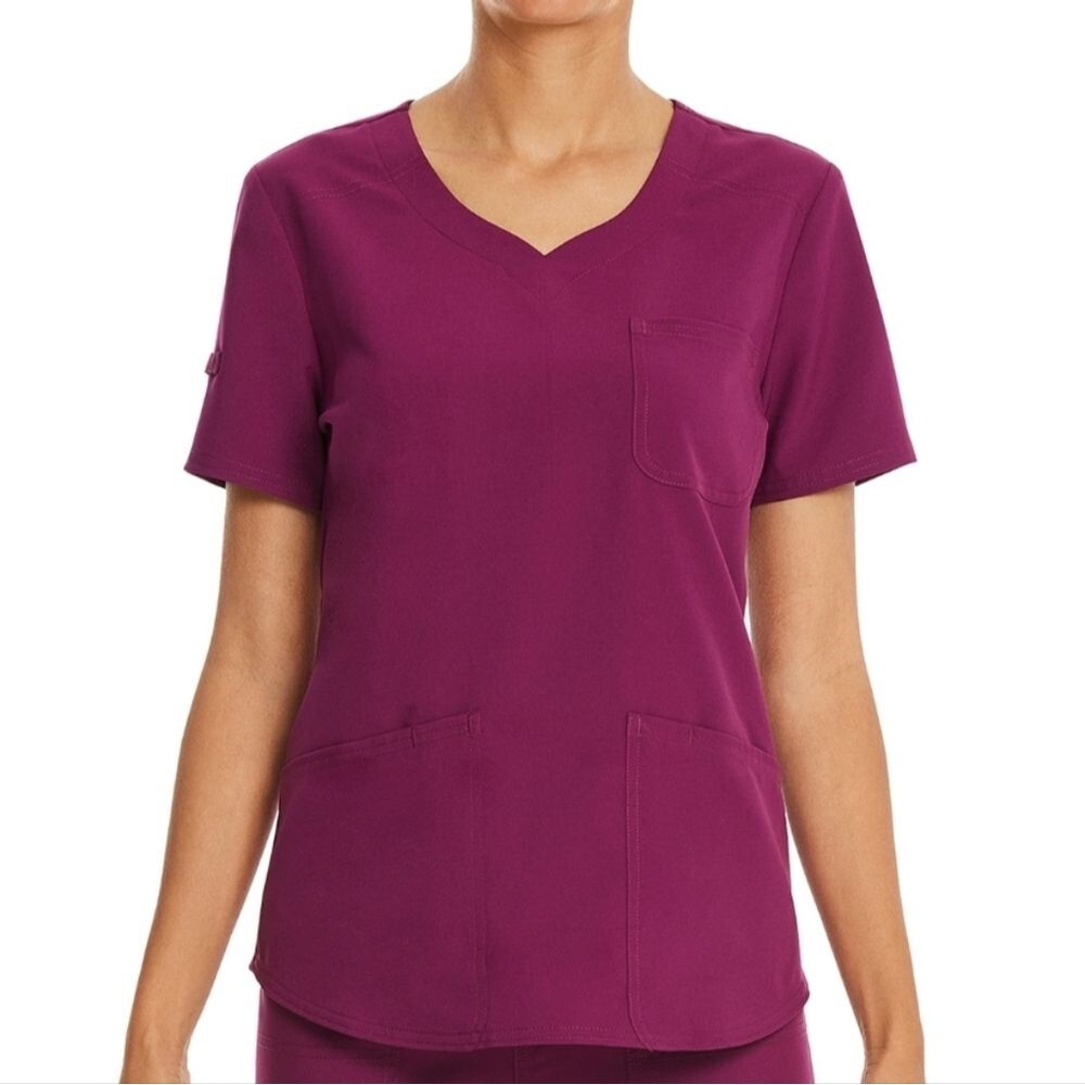 Scrubstar Unisex Wine Scrub Top 3XL V-Neck Pockets
